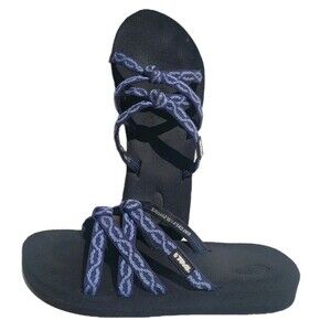 TEVA Kena Flip Flop Sandal Woven Strap Mink Blue Women’s Sz 6